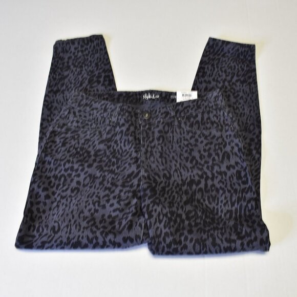 STYLE & CO SKINNY CURVY TUMMY CONTROL‎ ANIMAL PRINT JEANS SZ 6 NWT - Picture 6 of 7